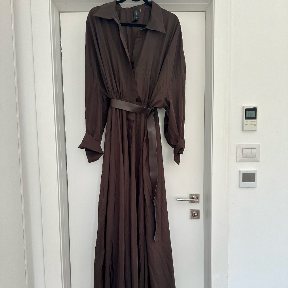 Oversized Boyfriend Shirt Flared Gown